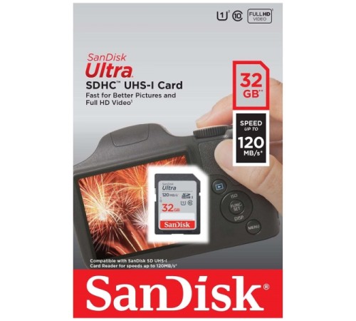 Карта памяти SDHC 32GB UHS-I SANDISK SDSDUN4-032G-GN6IN
