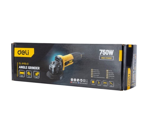 Угловая шлифмашина сетевая Deli DE-JM115-1E (790Вт, 115мм, 12000об/мин, картон)