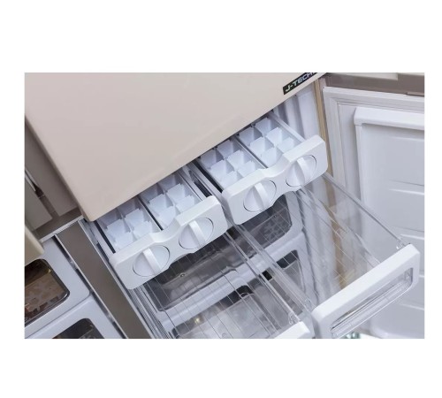 Холодильник Sharp SJ-EX98FBE бежевый трёхкамерный394/211 л морозилка снизу  Side by Side