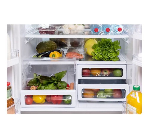 Холодильник Sharp SJ-EX98FBE бежевый трёхкамерный394/211 л морозилка снизу  Side by Side