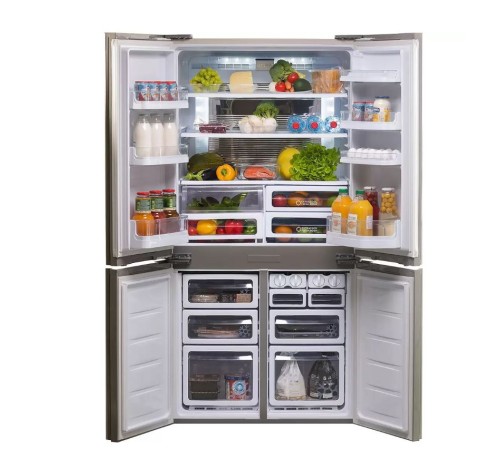 Холодильник Sharp SJ-EX98FBE бежевый трёхкамерный394/211 л морозилка снизу  Side by Side