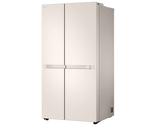 Холодильник LG GC-B257KEHW бежевый двухкамерный 422/206 л., морозилка слева, No Frost, Side by Side