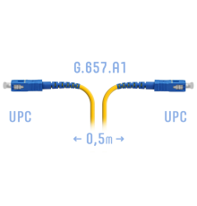 Патчкорд оптический B-Optix SC/UPC SM G.657.A1 0,5 метра
