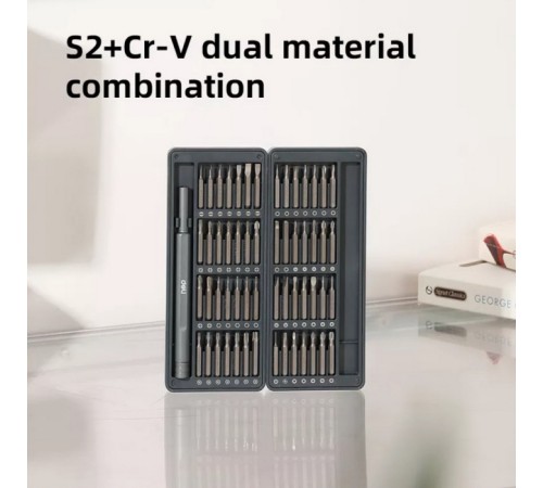 Набор прецизионных отверток Deli DL241057 (отвертка + 56 бит), сталь S2 + Cr-V Набор прецизионных отверток Deli DL241057 (отвертка + 56 бит), сталь S2 + Cr-V