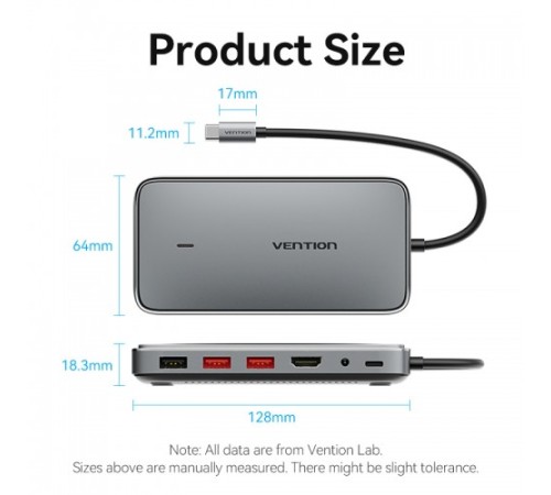 Мультифункциональный хаб Vention USB Type C 9 в 1 Vention Мультифункциональный хаб Vention USB Type C 9 в 1 (TPYBB) (TPYBB)