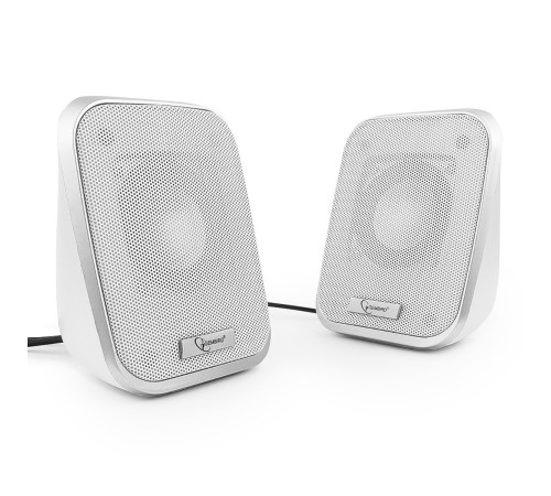 Акустич. система 2.0 Gembird SPK-100-W, белый, 6 Вт, регулятор громкости, USB-питание