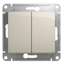 Systeme electric GSL000951 GLOSSA 2-клавишный ВЫКЛЮЧАТЕЛЬ,сх.5,10AX, механизм, МОЛОЧНЫЙ