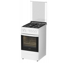 Плита Комбинированная Darina 1D1 КМ 241 311 W белый/черный (стеклянная крышка) реш.чугун