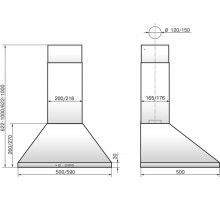 Вытяжка каминная Elikor Вента 50П-430-П3Л белый управление: ползунковое (1 мотор)