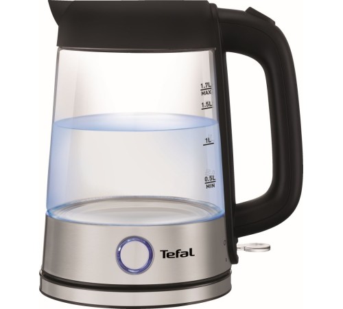 Чайник электрический Tefal Glass Kettle KI750D30 1.7л. 2400Вт серебристый корпус: стекло/металл (8010000020)
