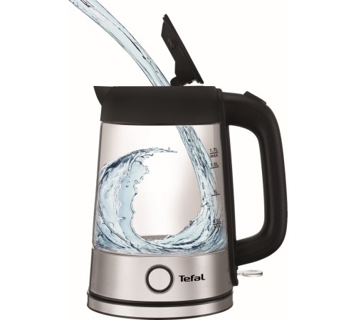 Чайник электрический Tefal Glass Kettle KI750D30 1.7л. 2400Вт серебристый корпус: стекло/металл (8010000020)