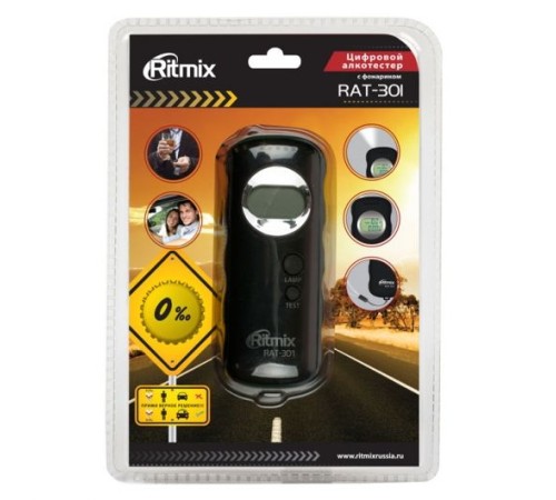 Алкотестер Ritmix RAT-301 полупроводниковый черный Алкотестер Ritmix RAT-301 полупроводниковый черный