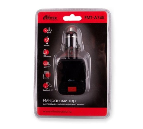 Автомобильный FM-модулятор Ritmix FMT-A745 черный SD BT USB (15119074) Автомобильный FM-модулятор Ritmix FMT-A745 черный SD BT USB (15119074)