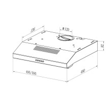 Вытяжка козырьковая Lex S 500 WH белый управление: кнопочное (1 мотор)