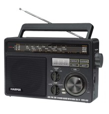 Радиоприемник настольный Harper HDRS-099 черный USB SD/microSD