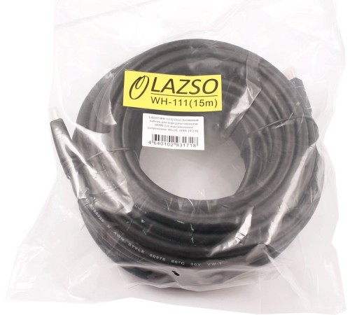 Кабель аудио-видео LAZSO WH-111 HDMI (m)/HDMI (m) 15м. позолоч.конт. черный (WH-111(15M)) Кабель аудио-видео LAZSO WH-111 HDMI (m)/HDMI (m) 15м. позолоч.конт. черный (WH-111(15M))