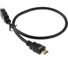 Кабель аудио-видео LAZSO WH-111 HDMI (m)/HDMI (m) 0.5м. позолоч.конт. черный (WH-111(0,5M))