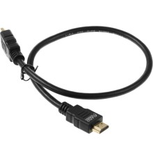 Кабель аудио-видео LAZSO WH-111 HDMI (m)/HDMI (m) 0.5м. позолоч.конт. черный (WH-111(0,5M))