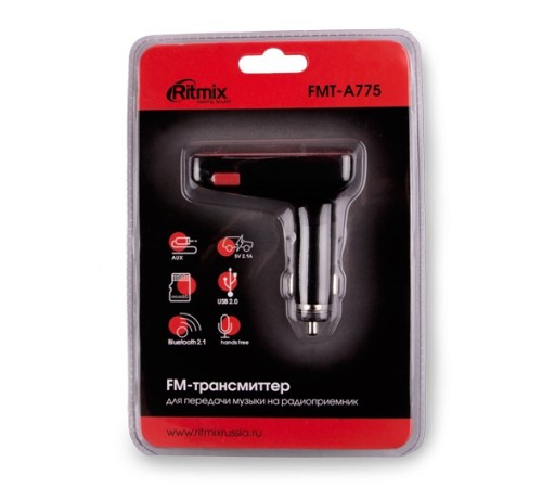 Автомобильный FM-модулятор Ritmix FMT-A775 черный MicroSD BT USB (15119075) Автомобильный FM-модулятор Ritmix FMT-A775 черный MicroSD BT USB (15119075)