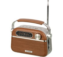 Радиоприемник портативный Hyundai H-PSR200 дерево коричневое/серебристый USB microSD