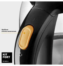 Чайник электрический Kitfort КТ-625-4 1.7л. 2200Вт черный/желтый корпус: стекло/пластик