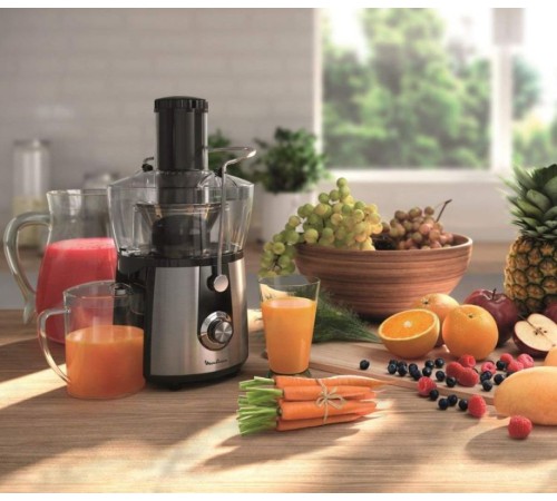 Соковыжималка центробежная Moulinex JU550D10 800Вт рез.сок.:2000мл. серебристый/черный