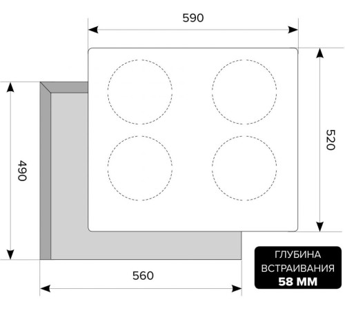 Индукционная варочная поверхность Lex EVI 640 F BL черный Индукционная варочная поверхность Lex EVI 640 F BL черный