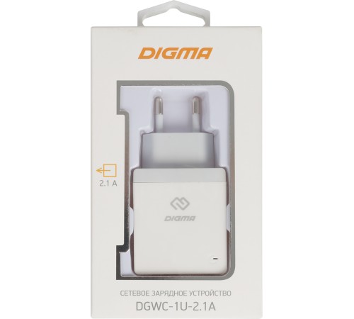 Сетевое зар./устр. Digma DGWC-1U-2.1A-WG 10.5W 2.1A USB универсальное белый Сетевое зар./устр. Digma DGWC-1U-2.1A-WG 10.5W 2.1A USB универсальное белый