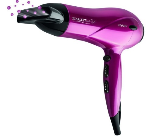 Фен Scarlett SC-HD70I67 2000Вт малиновый/черный (HD70I67) Фен Scarlett SC-HD70I67 2000Вт малиновый/черный (HD70I67)