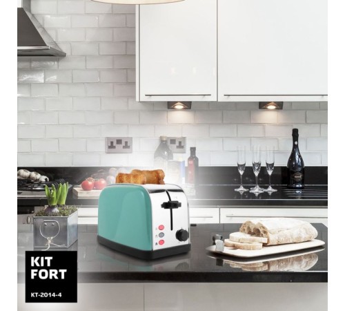 Тостер Kitfort КТ-2014-4 850Вт голубой Тостер Kitfort КТ-2014-4 850Вт голубой