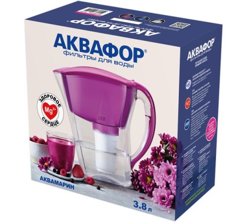 Кувшин Аквафор Аквамарин Р81А5F цикламен 3.8л. Кувшин Аквафор Аквамарин Р81А5F цикламен 3.8л.