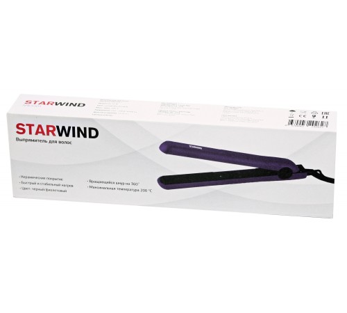 Выпрямитель Starwind SHE5501 25Вт фиолетовый макс.темп.:200С покрытие:керамическое Выпрямитель Starwind SHE5501 25Вт фиолетовый макс.темп.:200С покрытие:керамическое