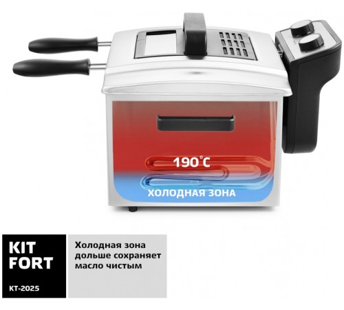 Фритюрница Kitfort КТ-2025 3270Вт черный/серебристый Фритюрница Kitfort КТ-2025 3270Вт черный/серебристый