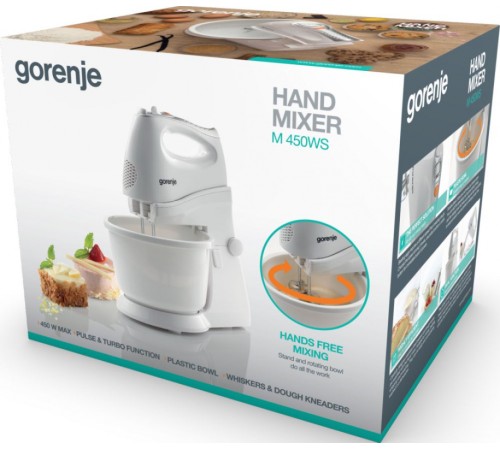 Миксер стационарный Gorenje M450WS 450Вт белый Миксер стационарный Gorenje M450WS 450Вт белый