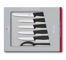 Набор ножей кухон. Victorinox Swiss Classic Paring 6.7113.6G компл.:6предм. черный подар.коробка