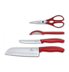 Набор ножей кухон. Victorinox Swiss Classic 6.7131.4G компл.:4предм. красный подар.коробка