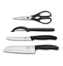 Набор ножей кухон. Victorinox Swiss Classic Kitchen Set, 4 pieces 6.7133.4G (6.7133.4G) компл.:4предм. черный подар.коробка