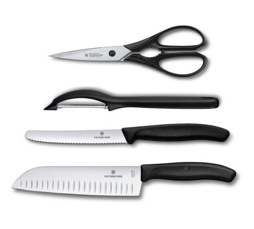 Набор ножей кухон. Victorinox Swiss Classic Kitchen Set, 4 pieces 6.7133.4G (6.7133.4G) компл.:4предм. черный подар.коробка Набор ножей кухон. Victorinox Swiss Classic Kitchen Set, 4 pieces 6.7133.4G (6.7133.4G) компл.:4предм. черный подар.коробка