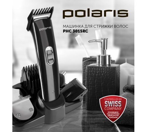 Машинка для стрижки Polaris PHC 3015RC черный (насадок в компл:9шт) Машинка для стрижки Polaris PHC 3015RC черный (насадок в компл:9шт)