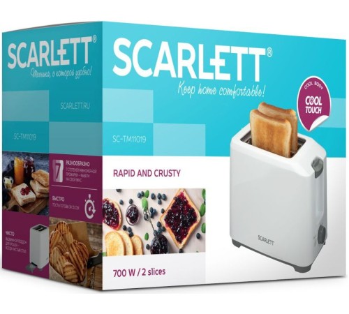 Тостер Scarlett SC-TM11019 700Вт белый Тостер Scarlett SC-TM11019 700Вт белый
