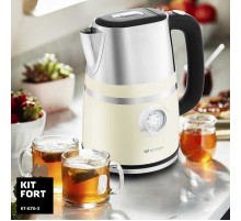 Чайник электрический Kitfort КТ-670-3 1.7л. 2200Вт бежевый корпус: металл/пластик
