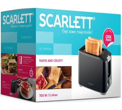 Тостер Scarlett SC-TM11020 700Вт черный Тостер Scarlett SC-TM11020 700Вт черный