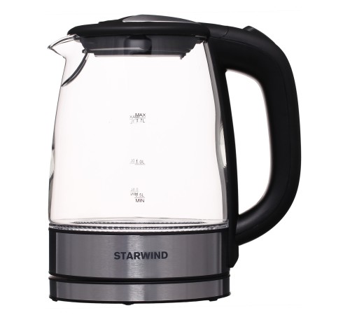 Чайник электрический Starwind SKG5210 1.7л. 2200Вт черный/серебристый корпус: стекло/металл/пластик Чайник электрический Starwind SKG5210 1.7л. 2200Вт черный/серебристый корпус: стекло/металл/пластик