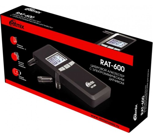 Алкотестер Ritmix RAT-600 электрохимический черный Алкотестер Ritmix RAT-600 электрохимический черный