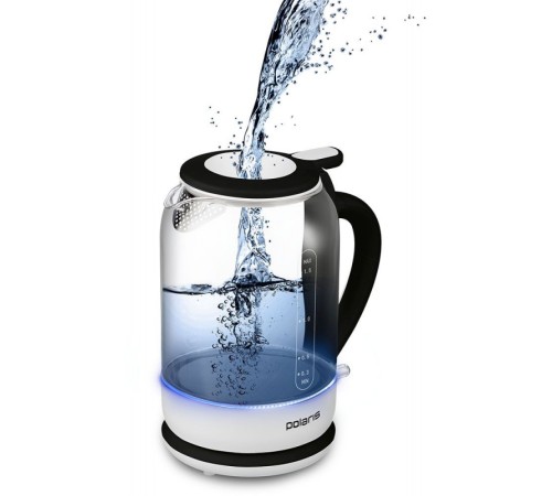 Чайник электрический Polaris PWK 1759CGL 1.5л. 2150Вт белый/черный корпус: стекло