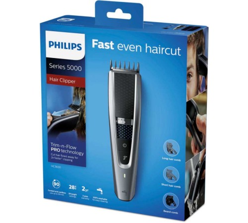Машинка для стрижки Philips HC5630/15 черный (насадок в компл:3шт) Машинка для стрижки Philips HC5630/15 черный (насадок в компл:3шт)