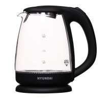 Чайник электрический Hyundai HYK-G1001 1.7л. 2200Вт черный корпус: стекло/пластик