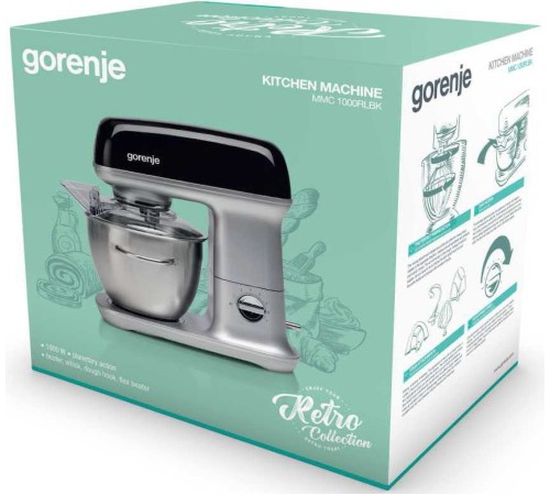 Кухонная машина Gorenje Retro MMC1000RL планетар.вращ. 1000Вт бежевый Кухонная машина Gorenje Retro MMC1000RL планетар.вращ. 1000Вт бежевый
