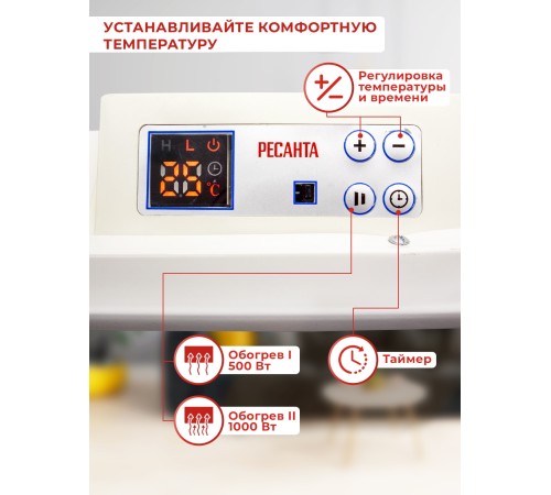Конвектор Ресанта ОК-1000Е 1000Вт белый Конвектор Ресанта ОК-1000Е 1000Вт белый