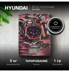 Весы кухонные электронные Hyundai HYS-KG221 макс.вес:5кг рисунок